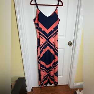 INC Navy and Coral Maxi Dress, size XL, beautiful!!!
